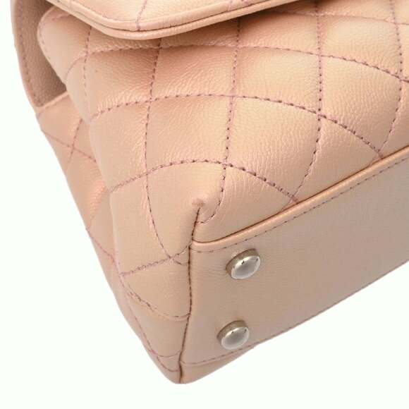 CHANEL Matelassé Top Handle Flap Bag XS Metallic Pink A92990 Women's Caviar S... - Picture 7 of 11